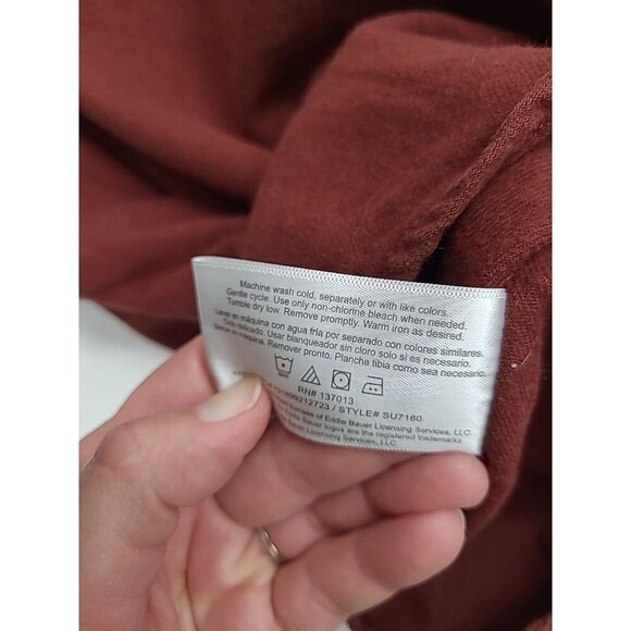 Eddie Bauer Flannel Button Down Shirt Men's Size XL Red Soft Suede Feel - Picture 7 of 8